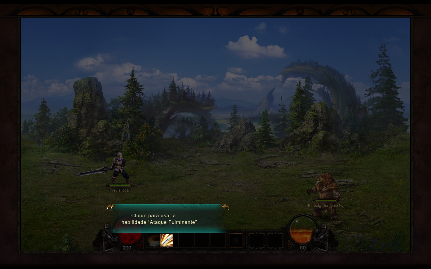 Combate e habilidades de Legend Online